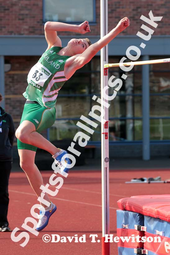 Shane Aston (Trim AC) in the high jump decathlon at the Hexham Decathlon and Heptathlon.